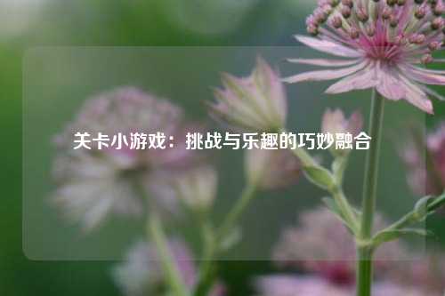 关卡小游戏：挑战与乐趣的巧妙融合